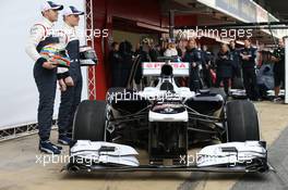 Pastor Maldonado (VEN) Williams and Valtteri Bottas (FIN) Williams with the new Williams FW35. 19.02.2013. Williams FW35 Launch, Barcelona, Spain.