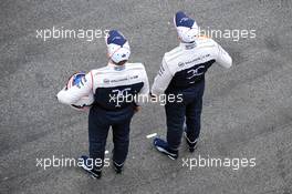 (L to R): Valtteri Bottas (FIN) Williams with team mate Pastor Maldonado (VEN) Williams. 19.02.2013. Williams FW35 Launch, Barcelona, Spain.