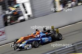 Nicholas Latifi (CAN) CARLIN Dallara F312 Volkswagen and Roy Nissany (ISR) KFZTEILE24 MÜCKE MOTORSPORT Dallara F312 Mercedes 13.07.2013. FIA F3 European Championship 2013, Round 6, Race 1, Norisring, Germany