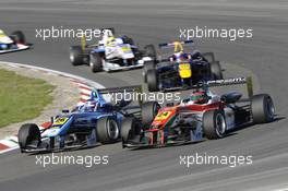 Lucas Auer (AUT) PREMA POWERTEAM Dallara F312 Mercedes in battle with Nicholas Latifi (CAN) CARLIN Dallara F312 Volkswagen 28.09.2013. FIA F3 European Championship 2013, Round 8, Race 1, Circuit Park Zandvoort, Netherlands