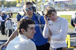 Nicholas Latifi (CAN) CARLIN Dallara F312 Volkswagen and Jordan King (GBR) CARLIN Dallara F312 Volkswagen 19.10.2013. FIA F3 European Championship 2013, Round 10, Race 1, Hockenheim, Germany