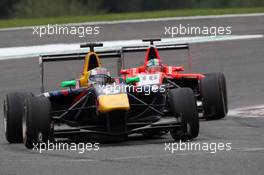 Race 2, Daniil Kvyat (RUS) MW Arden and Dino Zamparelli (GBR) Marussia Manor Racing  25.08.2013. GP3 Series, Rd 6, Spa-Francorchamps, Belgium, Sunday.