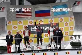 Race 1, 1st position Daniil Kvyat (RUS) MW Arden, 2nd position Conor Daly (USA) Art Grand Prix and 3rd position Facu Regalia (ARG) Art Grand Prix 24.08.2013. GP3 Series, Rd 6, Spa-Francorchamps, Belgium, Saturday.