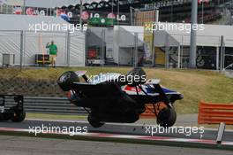 Emanuele Zonzini (SMR) Trident crashes during the race. 27.07.2013. GP3 Series, Rd 5, Budapest, Hungary, Saturday