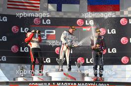 The Podium: winner  Aaro Vainio (FIN) Koiranen GP, 2nd Conor Daly (USA) Art Grand Prix, 3rd Daniil Kvyat (RUS) MW Arden 27.07.2013. GP3 Series, Rd 5, Budapest, Hungary, Saturday