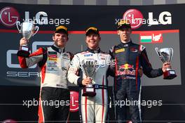 The Podium: winner  Aaro Vainio (FIN) Koiranen GP, 2nd Conor Daly (USA) Art Grand Prix, 3rd Daniil Kvyat (RUS) MW Arden 27.07.2013. GP3 Series, Rd 5, Budapest, Hungary, Saturday