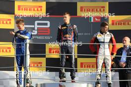 Race 1 Podium, winner Daniil Kvyat (RUS) MW Arden, 2nd Nick Yelloly (GBR) Carlin, 3rd Facu Regalia (ARG) Art Grand Prix 07.09.2013. GP3 Series, Rd 7, Monza, Italy, Saturday