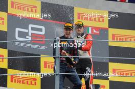 Race 2 Podium, winner Jack Harvey (GBR) Art Grand Prix, 2nd Daniil Kvyat (RUS) MW Arden, 3rd Lewis Williamson (GBR) Bamboo Engineering  08.09.2013. GP3 Series, Rd 7, Monza, Italy, Sunday.