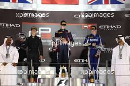 Race1 Podium, winner Daniil Kvyat (RUS) MW Arden, 2nd Alexander Sims (GBR) Carlin, 3rd Nick Yelloly (GBR) Carlin 02.11.2013. GP3 Series, Rd 8, Yas Marina Circuit, Abu Dhabi, UAE, Saturday.