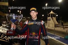 Daniil Kvyat (RUS) MW Arden is celebrating the victory of 2013 Gp3 Championship 02.11.2013. GP3 Series, Rd 8, Yas Marina Circuit, Abu Dhabi, UAE, Saturday.