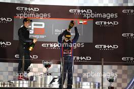 Race1 Podium, winner Daniil Kvyat (RUS) MW Arden, 2nd Alexander Sims (GBR) Carlin, 3rd Nick Yelloly (GBR) Carlin 02.11.2013. GP3 Series, Rd 8, Yas Marina Circuit, Abu Dhabi, UAE, Saturday.