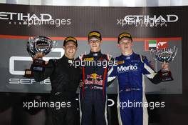 Race1 Podium, winner Daniil Kvyat (RUS) MW Arden, 2nd Alexander Sims (GBR) Carlin, 3rd Nick Yelloly (GBR) Carlin 02.11.2013. GP3 Series, Rd 8, Yas Marina Circuit, Abu Dhabi, UAE, Saturday.