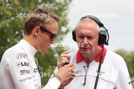 (L to R): Max Chilton (GBR) Marussia F1 Team with John Booth (GBR) Marussia F1 Team Team Principal. 12.07.2013. Goodwood Festival of Speed, Goodwood, England.
