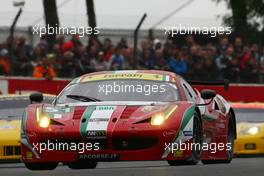 Gianmaria Bruni (ITA), Giancarlo Fisichella (ITA), Matteo Malucelli (ITA), Af Corse, Ferrari 458 Italia GTE-PRO 22.06.2013. Le Mans 24 Hours Race, Le Mans, France, Saturday.