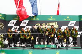 Podium LMP2,  winner Bertrand Baguette (BEL), Ricardo Gonzalez (MEX), Martin Plowman (GBR), Oak Racing Morgan – Nissan LMP2, 2nd Olivier Pla (FRA), David Heinemeier Hansson (DNK),  Alex Brundle (GBR) Oak Racing, Morgan – Nissan LMP2, 3rd Roman Rusinov (RUS), John Martin (AUS), Mike Conway (GBR), G-drive Racing, Oreca 03-Nissan LMP2 23.06.2013. Le Mans 24 Hours Race, Le Mans, France, Sunday.