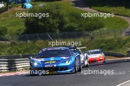 Maximilian Götz, Patrick Kaiser, Alexander Mattschull, GT Corste, Ferrari F458 20.07.2013. VLN ADAC Reinoldus-Langstreckenrennen, Round 5, Nurburgring, Germany.