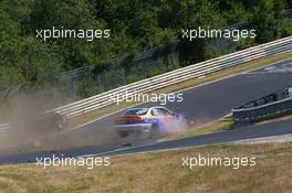 Crash 20.07.2013. VLN ADAC Reinoldus-Langstreckenrennen, Round 5, Nurburgring, Germany.