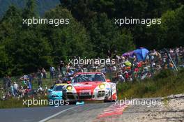 Patrick Pilet, Patrick Huisman, Klaus Abbelen, Frikadelli Racing Team, Porsche 911 GT3 R 20.07.2013. VLN ADAC Reinoldus-Langstreckenrennen, Round 5, Nurburgring, Germany.