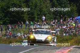 Jochen Krumbach, Georg Weiss, Michael Jacobs, Oliver Kainz, Wochenspiegel Team Manthey, Porsche 911 GT3 RSR 20.07.2013. VLN ADAC Reinoldus-Langstreckenrennen, Round 5, Nurburgring, Germany.