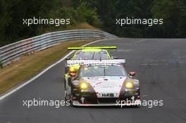 Georg Weiss, Oliver Kainz, Michael Jacbos, Wochenspiegel Team Manthey, Porsche 911 GT3 RSR 24.08.2013. LN ADAC Ruhr-Pokal-Rennen, Round 6, Nurburgring, Germany.