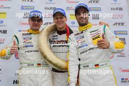 Jochen Krumbach, Jörg Bergmeister, Lucas Luhr, Manthey-Racing, Porsche 911 GT3 RSR 14.07.2013. VLN RCM DMV Grenzlandrennen, Round 7, Nurburgring, Germany.