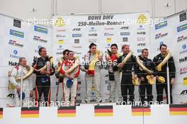 Overall Podium 12.10.2013. VLN ROWE DMV 250-Meilen-Rennen, Round 9, Nurburgring, Germany.