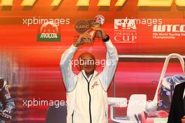 Prize ceremony,  Gabriele Tarquini (ITA) Honda Civic, Honda Racing Team J.A.S. 2nd in championship 17.11.2013. World Touring Car Championship, Rounds 23 and 24, Macau, China.