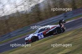 Christopher  Mies , Christer  Jo¨ns , Nicki  Thiim ,  , Prosperia C. Abt Racing GmbH , Audi R8 GT3 LMS   06.04.2014. ADAC Zurich 24 Hours Qualifying Race, Nurburgring, Germany