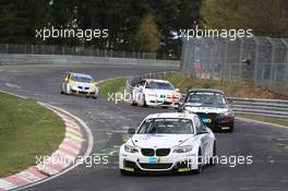 Alexander  Hofmann , Jettro  Bovingdon , Alexander  Mies ,  , BMW Motorsport , BMW M235i Racing   06.04.2014. ADAC Zurich 24 Hours Qualifying Race, Nurburgring, Germany