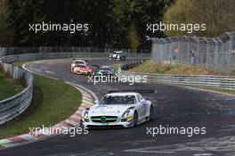 Harold  Primat , Maximilian  Go¨tz ,  ,  , HTP Motorsport , Mercedes-Benz SLS AMG GT3  06.04.2014. ADAC Zurich 24 Hours Qualifying Race, Nurburgring, Germany