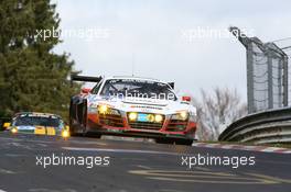 Peter  Terting , Marco  Seefried , Dominik  Schwager ,  , Prosperia C. Abt Racing GmbH , Audi R8 GT3 LMS   06.04.2014. ADAC Zurich 24 Hours Qualifying Race, Nurburgring, Germany