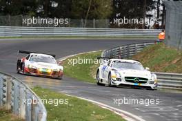 Harold  Primat , Maximilian  Go¨tz ,  ,  , HTP Motorsport , Mercedes-Benz SLS AMG GT3  06.04.2014. ADAC Zurich 24 Hours Qualifying Race, Nurburgring, Germany