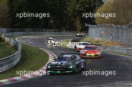 Abdulaziz  AlFaisal , Stephan Rösler, Christian  Menzel , Jeroen  Bleekemolen , Black Falcon , Mercedes-Benz SLS AMG GT3  06.04.2014. ADAC Zurich 24 Hours Qualifying Race, Nurburgring, Germany