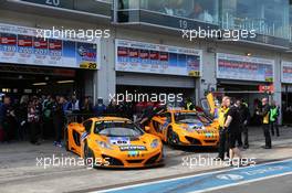 #66 Dörr Motorsport McLaren MP4-12C: Kevin Estre, Rudi Adams #69 Dörr Motorsport McLaren MP4-12C: Tim Mullen, Arno Klasen  20.06.2014. ADAC Zurich 24 Hours, Nurburgring, Germany