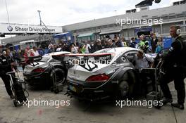 Dirk Werner(GER), Dirk Müller(GER), Lucas Luhr(GER), Alexander Sims (GBR) #19 Schubert Motorsport BMW Z4 GT3 and Jens Klingmann (GER), Dominik Baumann (AUT), Claudia Hürtgen (GER), Martin Tomcyk (GER) #20 Schubert Motorsport BMW Z4 GT3 21.06.2014. ADAC Zurich 24 Hours, Nurburgring, Germany