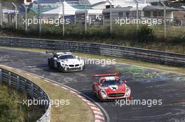 Jeroen Bleekemolen, Andreas Simonsen, Christian Menzel, Arnold, Lance David #1 Black Falcon Team Reissdorf Alkoholfrei Mercedes-Benz SLS AMG GT3 and Jens Klingmann (GER), Dominik Baumann (AUT), Claudia Hürtgen (GER), Martin Tomcyk (GER) #20 Schubert Motorsport BMW Z4 GT3 22.06.2014. ADAC Zurich 24 Hours, Nurburgring, Race, Germany