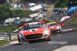 #1 Black Falcon Mercedes-Benz SLS AMG GT3: Lance David Arnold, Jeroen Bleekemolen, Andreas Simonsen, Christian Menzel  22.06.2014. ADAC Zurich 24 Hours, Nurburgring, Germany