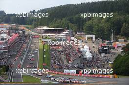 Start of the Race: Rene Rast, Laurens Vanthoor, Markus Winkelhock, Belgian Audi Club Team WRT, Audi R8 LMS Ultra leads Andrew Danyliw, Simon Knap, Andrea Sonvico, Alessandro Pier Guidi, AF Corse, Ferrari 458 Italia  23-27.07.2014. 24 Hours of Spa Francorchamps