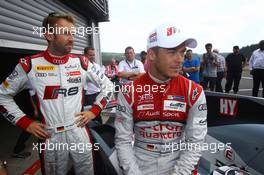 RENE RAST (DEU) AND ANDRE LOTTERER (DEU) MAKING DEMO WITH R8 GT3 AND LMP1 CAR 23-27.07.2014. 24 Hours of Spa Francorchamps