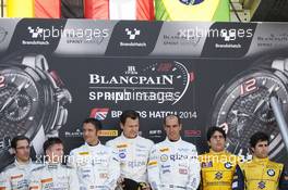 #84 Maximilian Buhk (DEU), Maximilian Gštz (DEU), HTP Motorsports, Mercedes SLS AMG GT3,  #28 Hari Proczyk (AUT), Gottfried Grasser (AUT), Jeroen Bleekemolen (NDL), Grasser Racing Team, Lamborghini LFII, #0 (27) Sergio Jimenez (BRA), Caca Bueno (BRA), BMW Sports Trophy Team Brasil, BMW Z4, 17-18.05.2014. Blancpain Endurance Series, Round 2, Brands Hatch, England