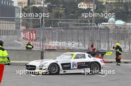 #84 HTP MOTORSPORT (DEU) MERCEDES SLS AMG GT3 MAXIMILIAN GOTZ (DEU) MAXIMILIAN BUNK (DEU) 01-02.11.2014. Blancpain World Challenge, Baku, Azerbaijan.