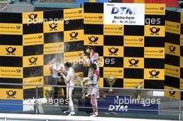 Podium, Marco Wittmann (GER) BMW Team RMG, BMW M4 DTM, Mattias Ekström (SWE) Audi Sport Team Abt Sportsline, Audi RS 5 DTM, Adrien Tambay (FRA) Audi Sport Team Abt, Audi RS 5 DTM, 04.05.2014, Hockenheimring, Hockenheim, Sunday.