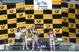 Podium, Marco Wittmann (GER) BMW Team RMG, BMW M4 DTM, Mattias Ekström (SWE) Audi Sport Team Abt Sportsline, Audi RS 5 DTM, Adrien Tambay (FRA) Audi Sport Team Abt, Audi RS 5 DTM, 04.05.2014, Hockenheimring, Hockenheim, Sunday.