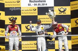 Podium, 2nd Mattias Ekstroem (SWE), Audi Sport Team Abt Sportsline, Audi A5 DTM, 1st Marco Wittmann (GER) BMW Team RMG BMW M4 DTM 04.05.2014, Hockenheimring, Hockenheim, Sunday.