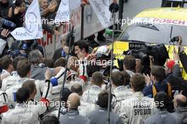 Mercedes Team celebrates victory of Christian Vietoris (GER) Original-Teile Mercedes AMG, DTM Mercedes AMG C-Coupé,  18.05.2014, Motorsport Arena, Oschersleben, Sunday.
