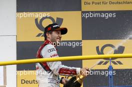 Podium, Mike Rockenfeller (GER) Audi Sport Team Phoenix Audi RS 5 DTM 18.05.2014, Motorsport Arena, Oschersleben, Sunday.