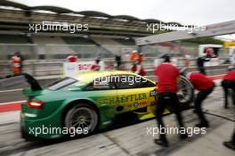 Pitstop Mike Rockenfeller (GER) Audi Sport Team Phoenix Audi RS 5 DTM 30.05.2014, Hungaroring,Hungary, Friday.