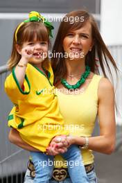 Liri Farfus and  Victoria Farfus, wife and daughter of Augusto Farfus (BRA) BMW Team RBM BMW M34 DTM 28.06.2014, Norisring, Nürnberg.