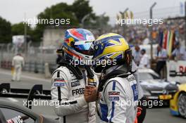 Robert Wickens (CAN) Mercedes AMG DTM-Team HWA DTM Mercedes AMG C-Coupé and Gary Paffett (GBR) Mercedes AMG DTM-Team HWA DTM Mercedes AMG C-Coupé 28.06.2014, Norisring, Nürnberg, Germany, Friday.