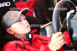 A young fan in the simulator 29.06.2014, Norisring, Nürnberg.